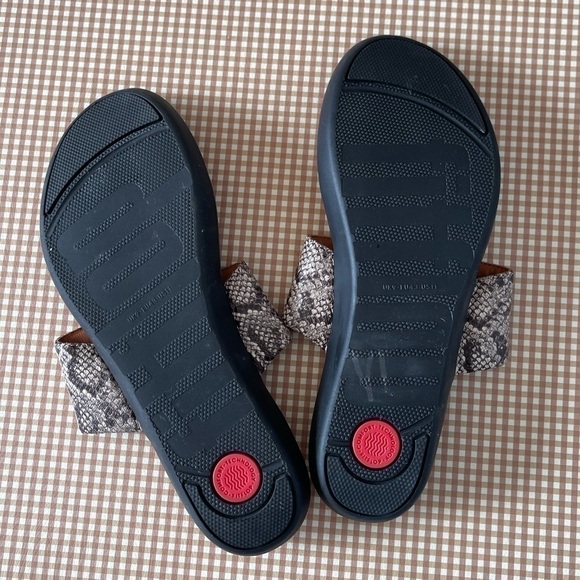 FitFlop Women's Delta Toe-Thong Sandals-Leather/Snake-Print. Size 11. EUC - Picture 10 of 14